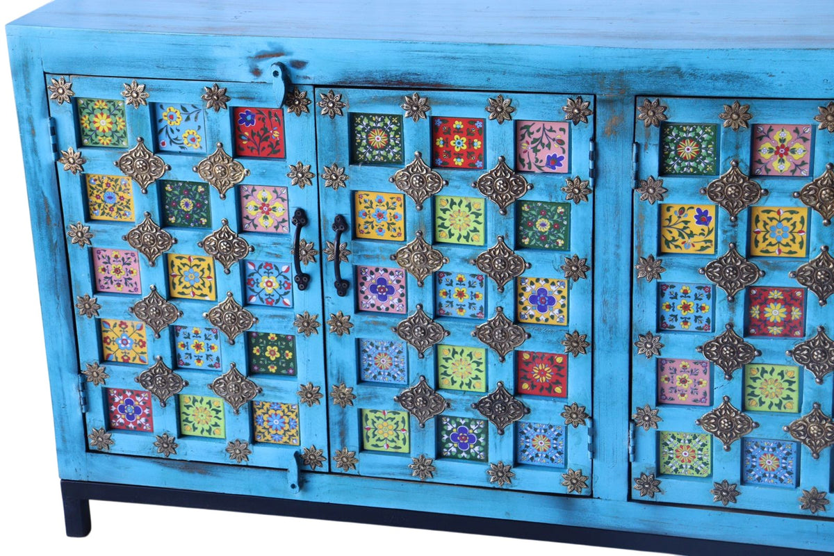 4 door tiled sideboard
