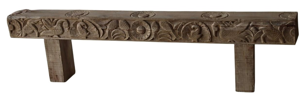 Ultra slim long wooden old door frame bench