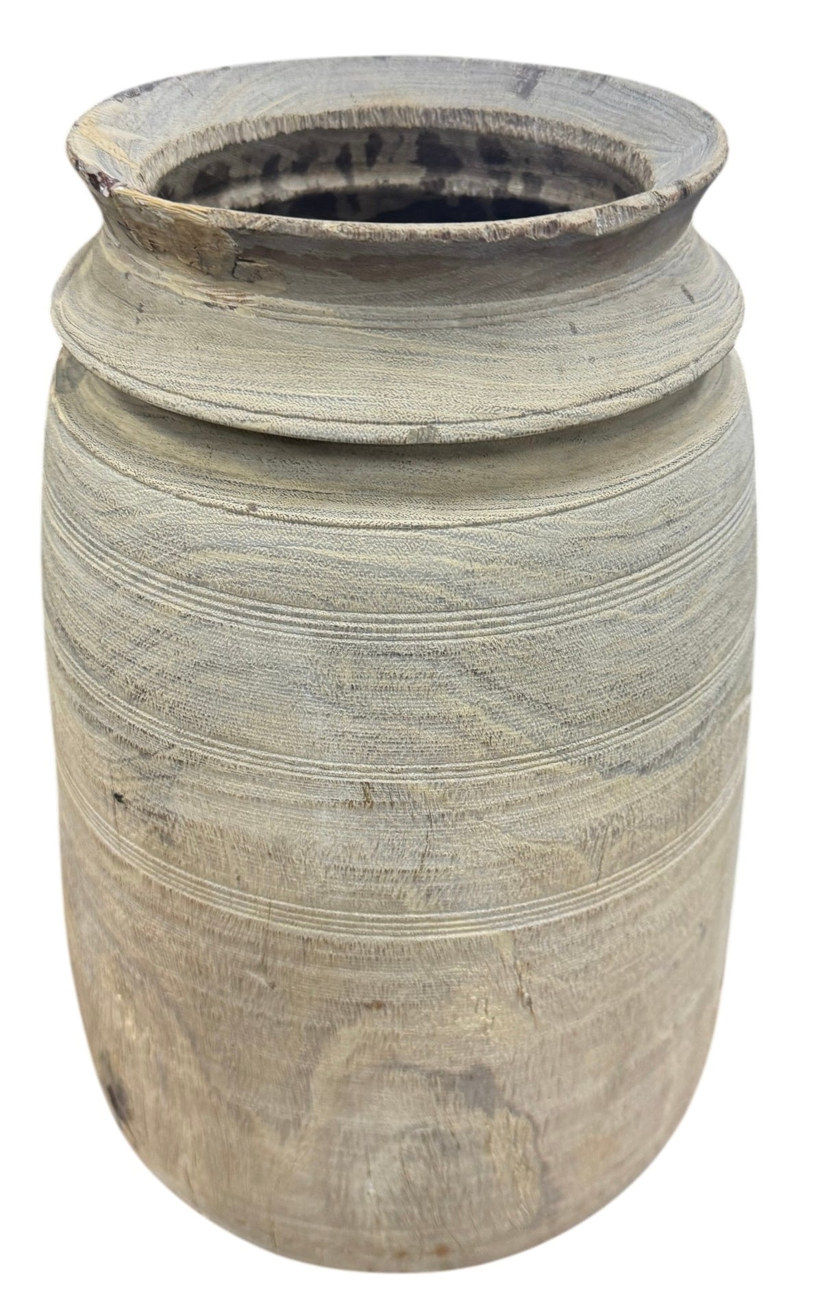 Old wooden pot