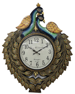 Peacock Wall Clock - Handmade in India