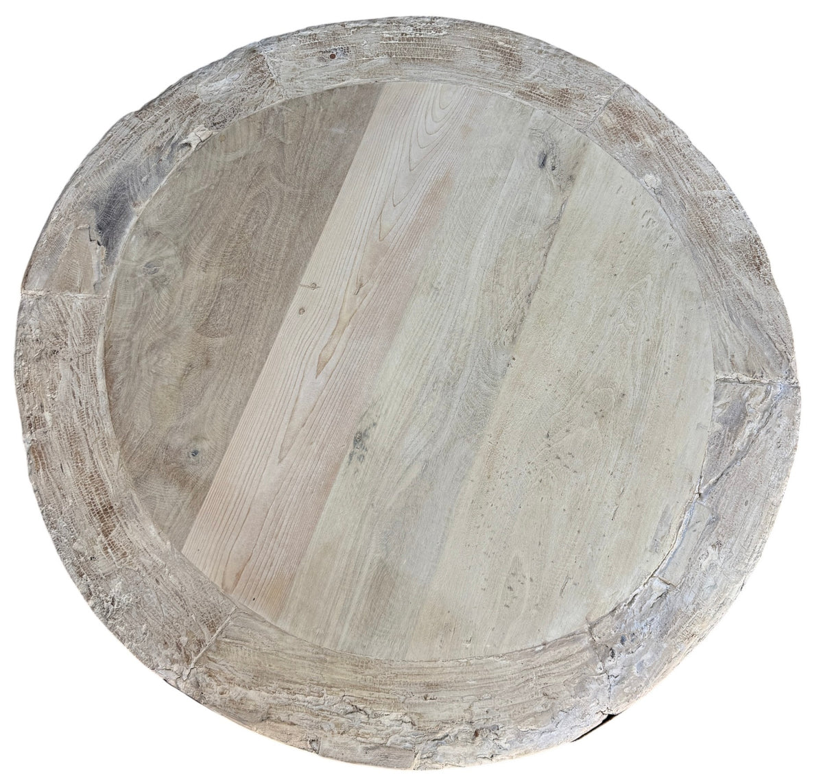 Round cart wheel coffee table