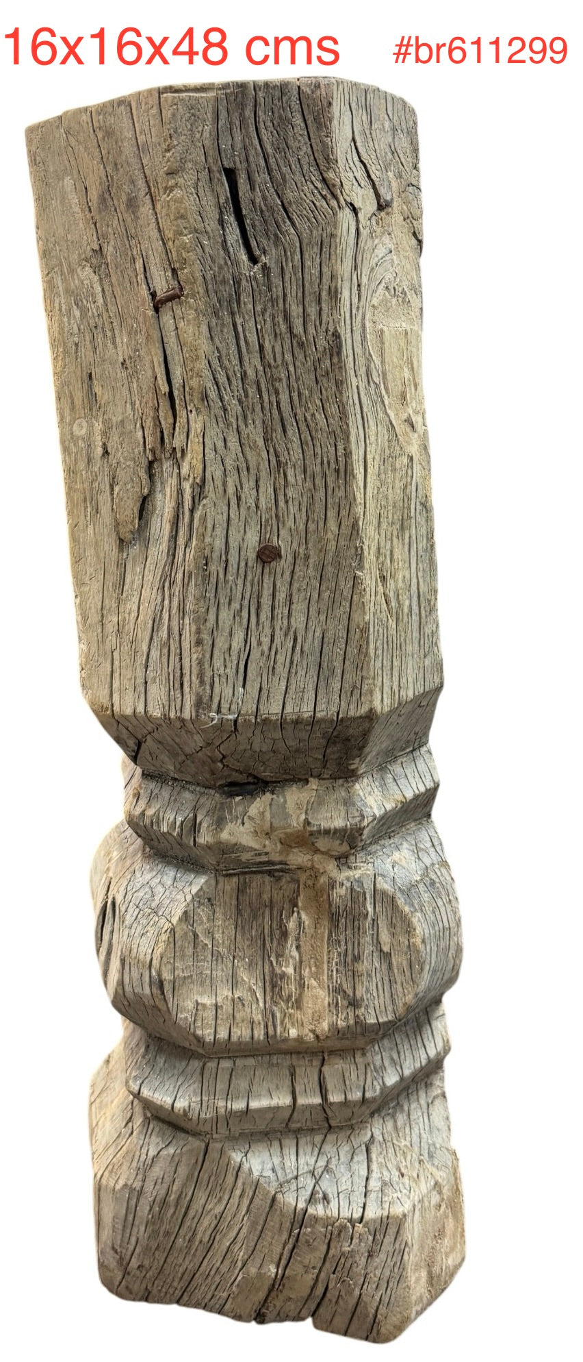 Pillar teak candle holders