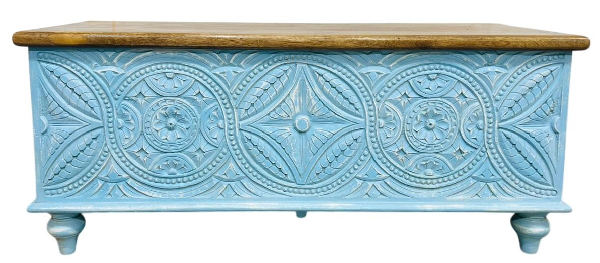 Carved blanket box