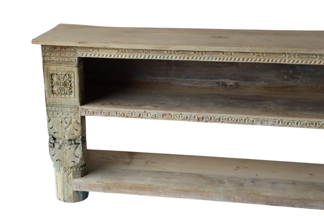 Unique console teak wood