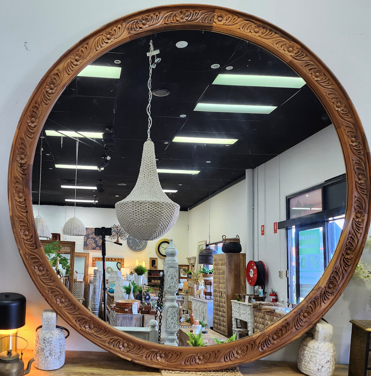 Extra Large Round Mirror – Akasha Furniture and Homewares
