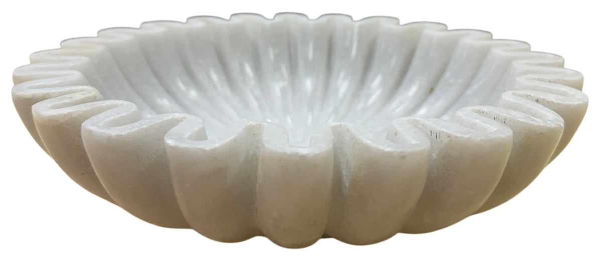 Ruffled marble bowl