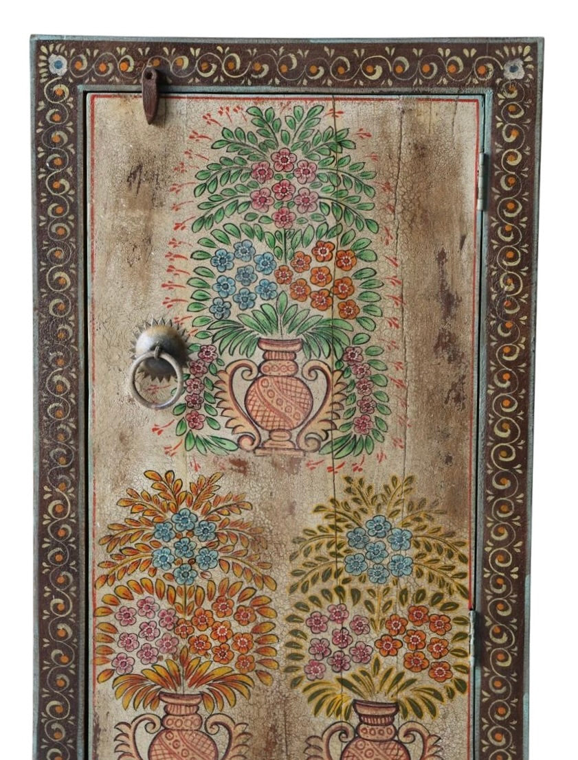Single door hand painted cabinet
