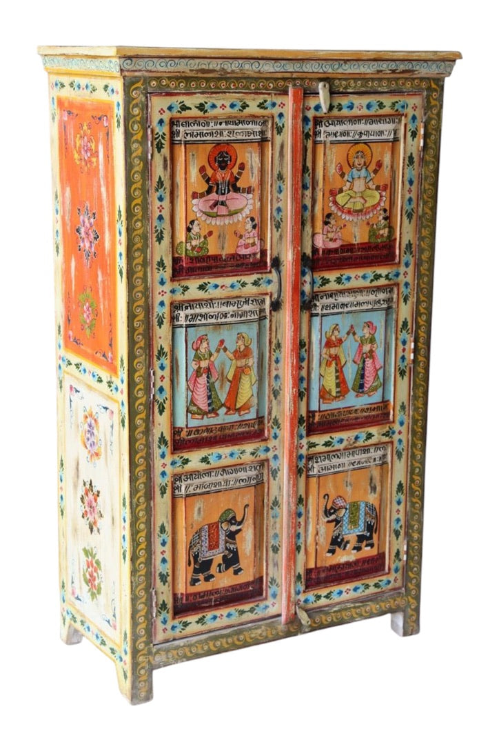 Handpainted 2 door cabinet