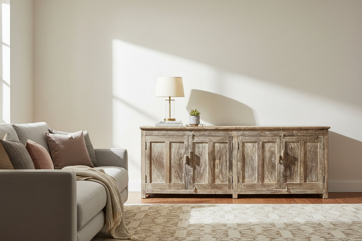 Teak low sideboard / t v unit