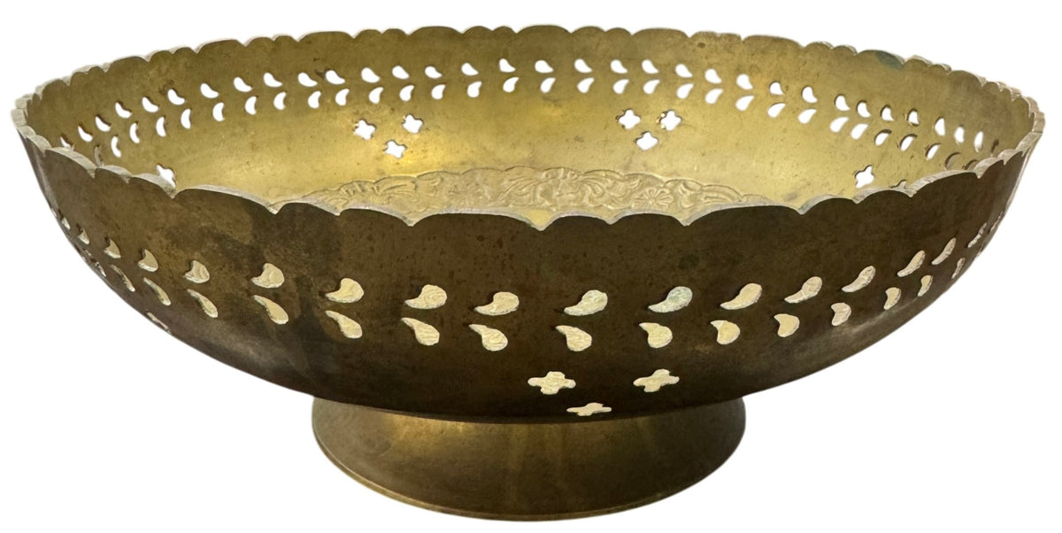Vintage Brass Footed Bowl