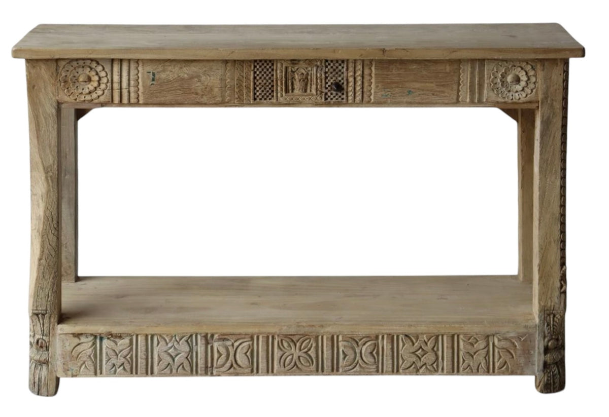 Bleached carved console