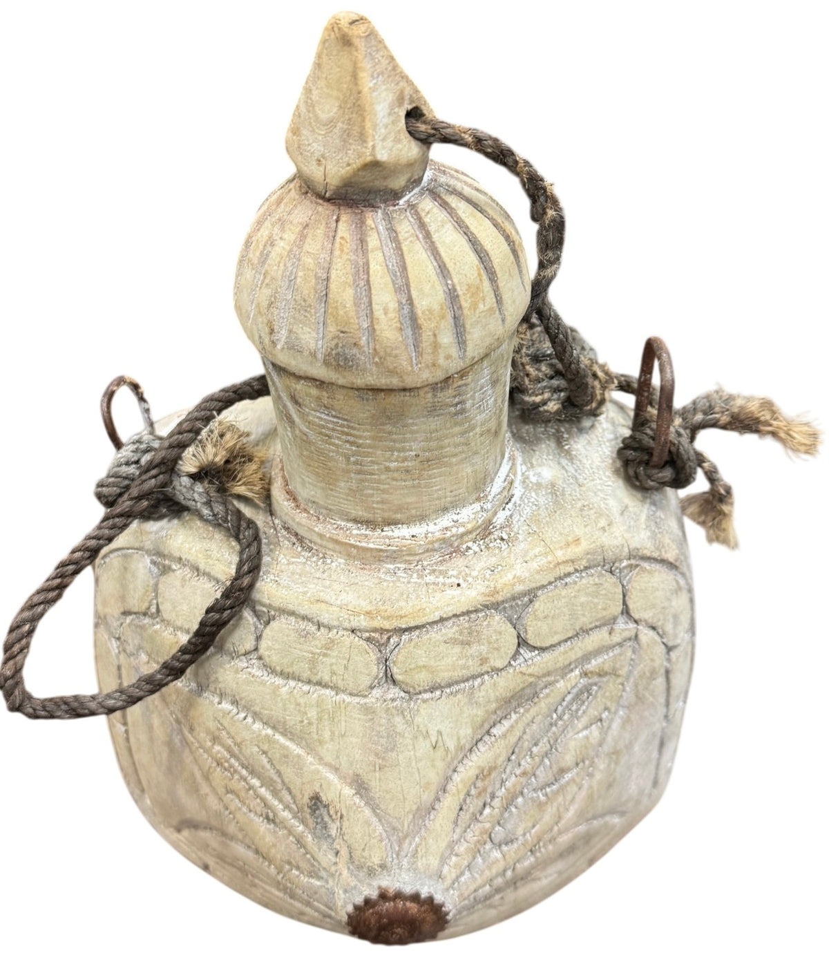 Vintage wooden bottle decor