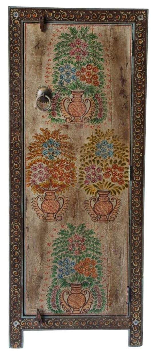 Single door hand painted cabinet
