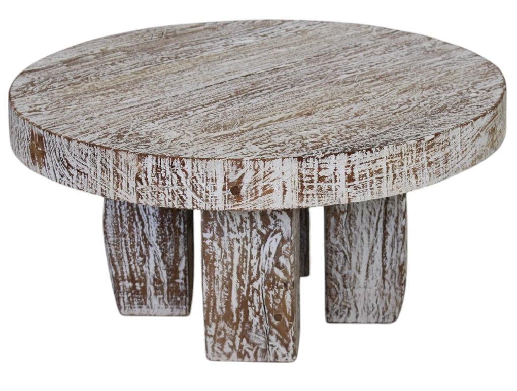 Teak round coffee table