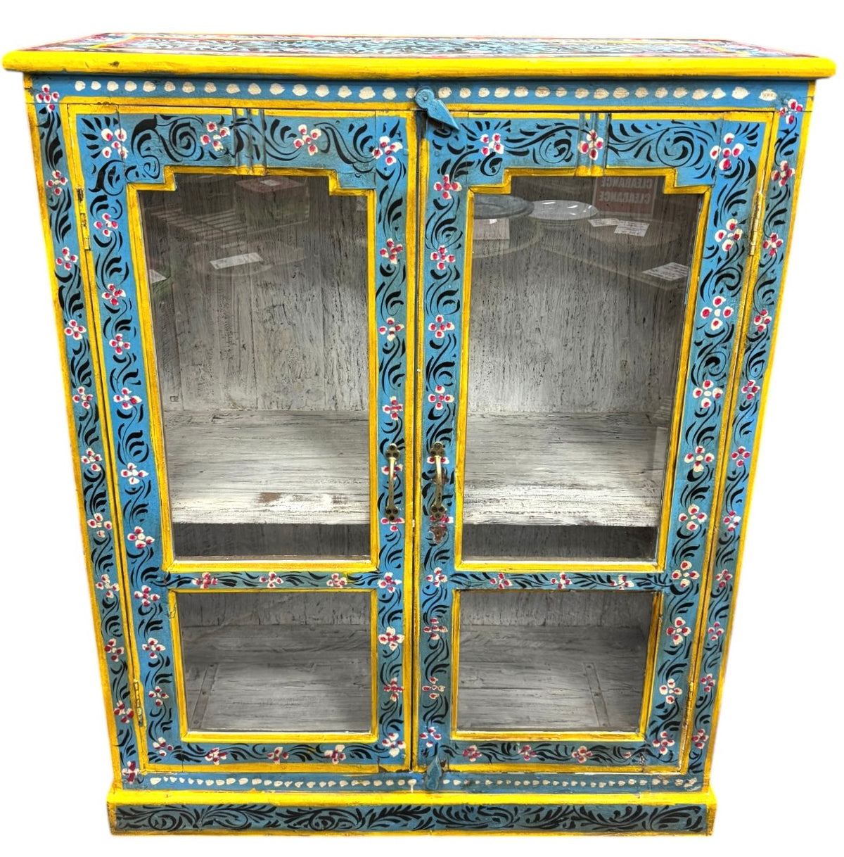 Vintage glass door cabinet