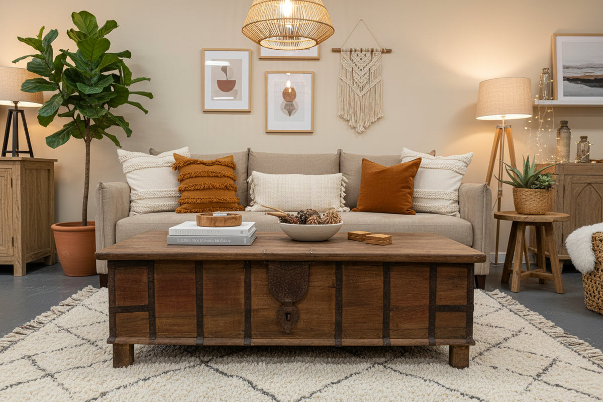 Rustic coffee table with storage
