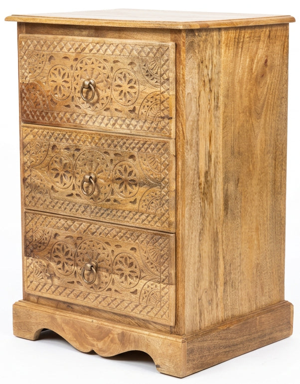 Tall 3 drawer bedside / sidetable
