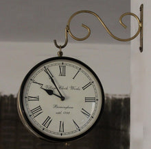 Double Sided Railway Clock Brass