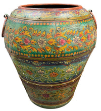 Hand-painted metal planter