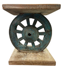 Cart wheel stool / low side table