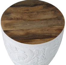 Carved side table / stool