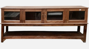 Glass timber display console