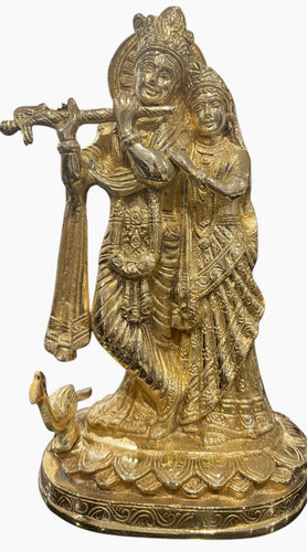 Radha Krishna brass statue