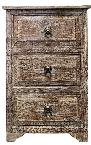 Teak 3 drawer bedside / Sidetable