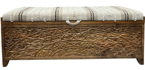Fabric bench with storage