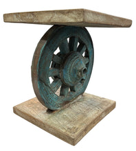 Cart wheel stool / low side table