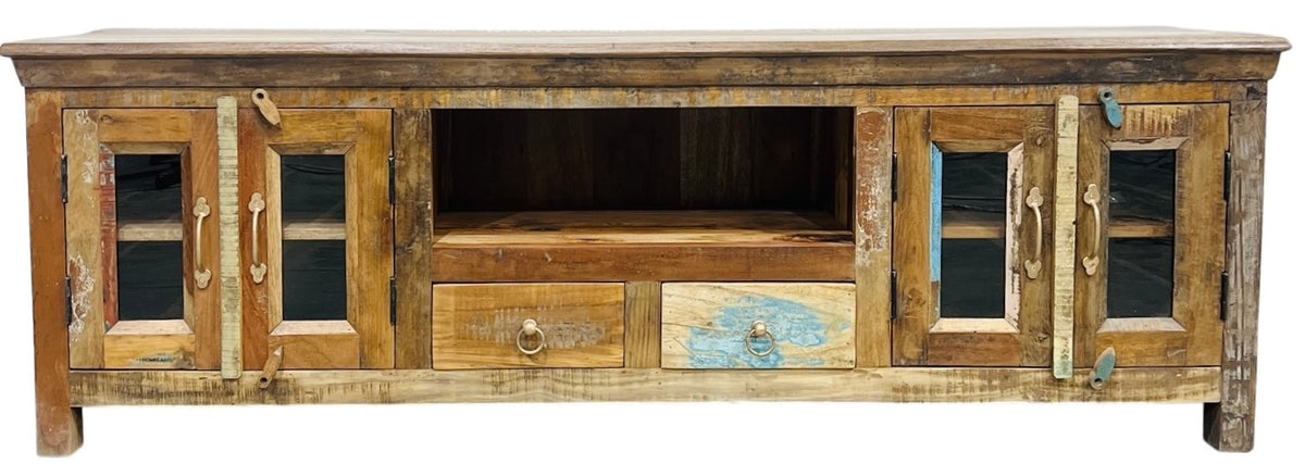 Reclaimed wood t v unit