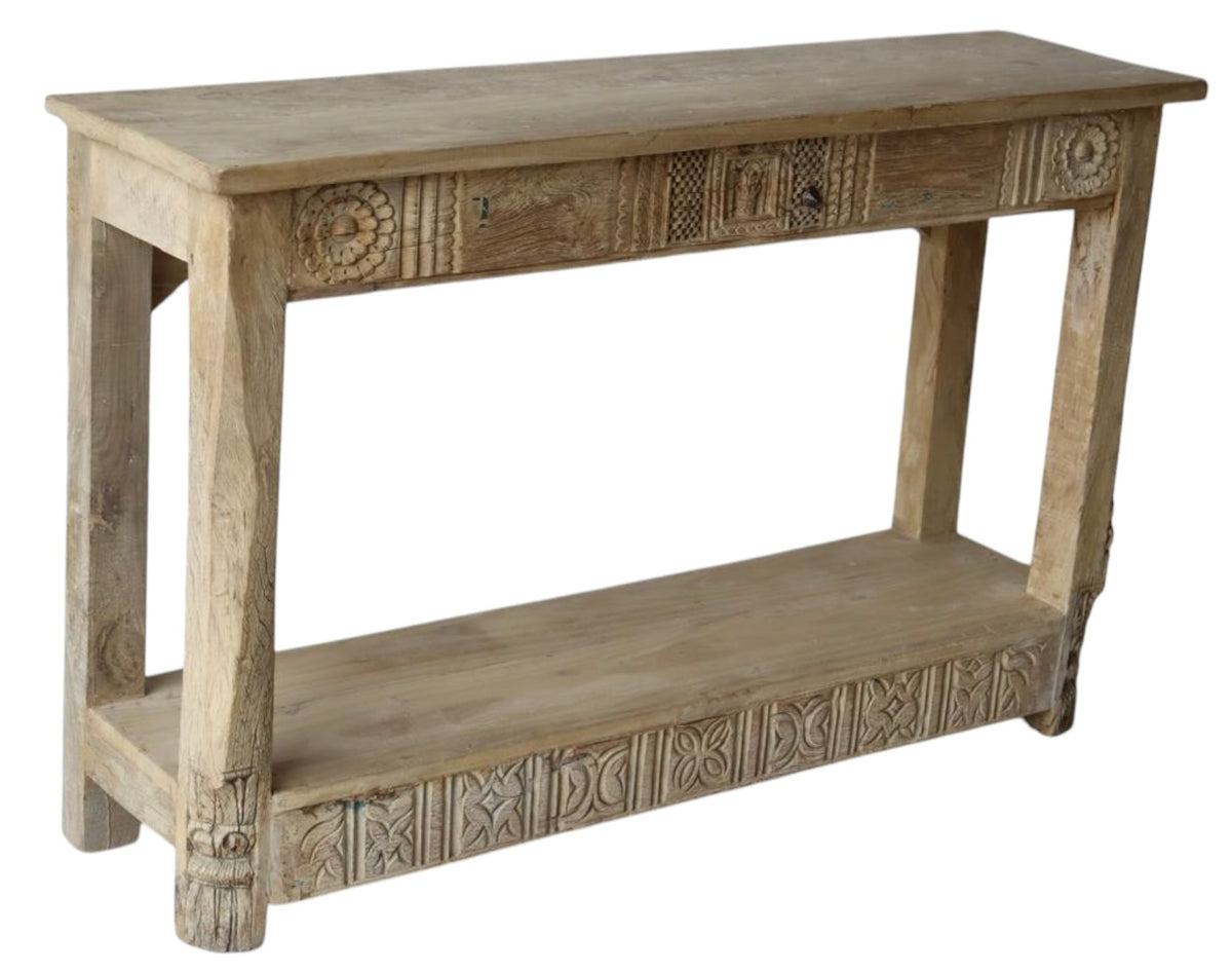 Bleached carved console