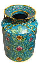 Metal hand painted planter