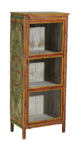 Hand painted narrow cabinet / display unit