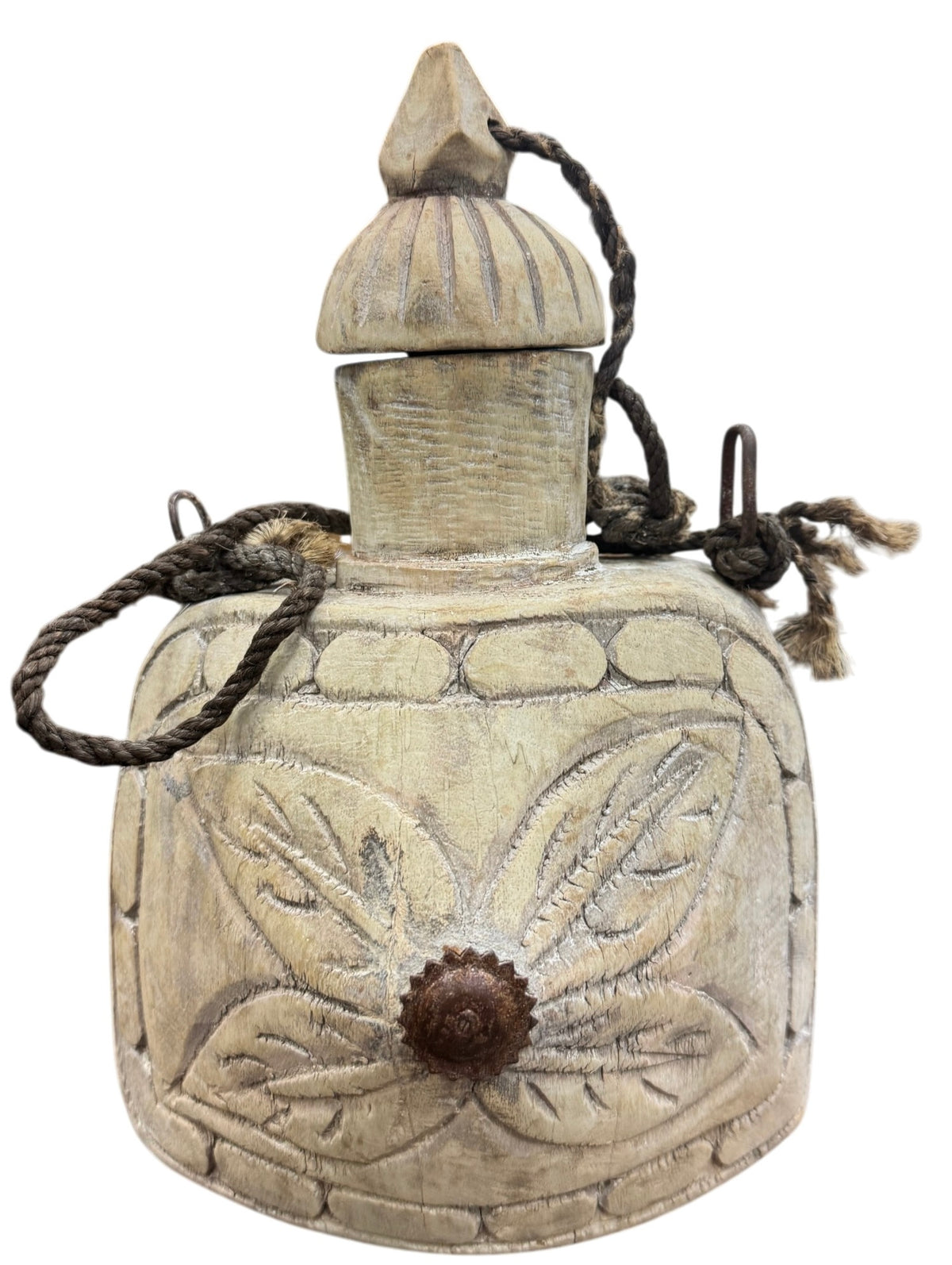 Vintage wooden bottle decor