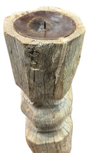 Pillar teak candle holders