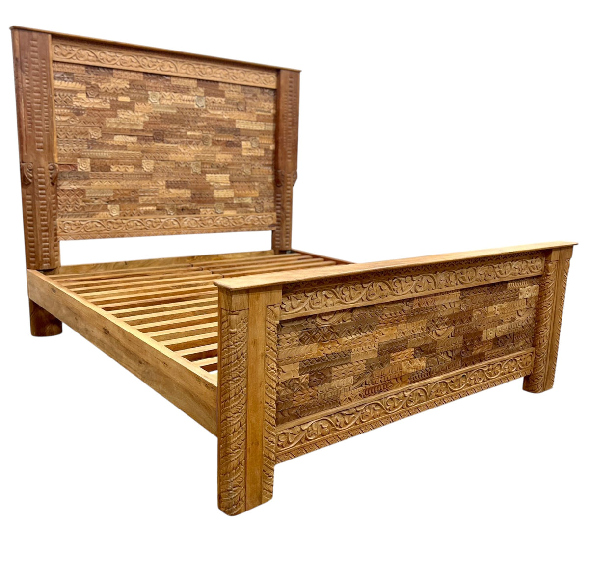 Rustic teak bed