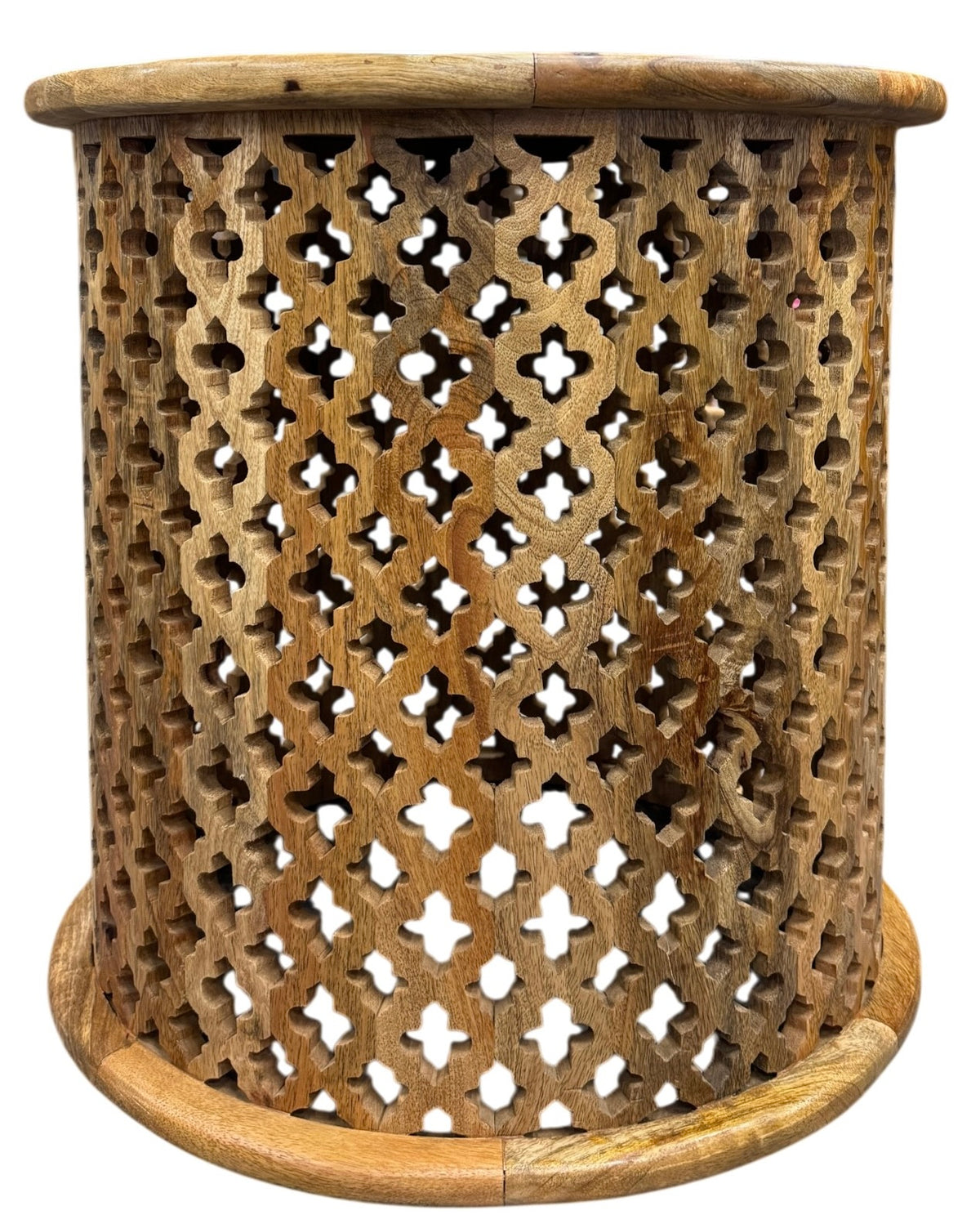 Large natural round side table