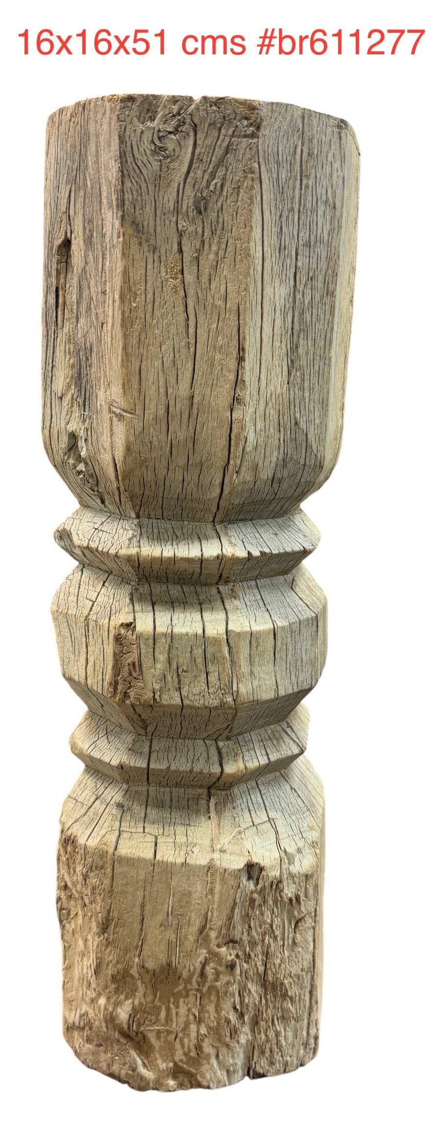 Pillar teak candle holders