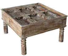 Old door square coffee table