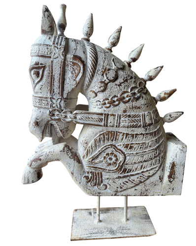 Large wooden horse decor