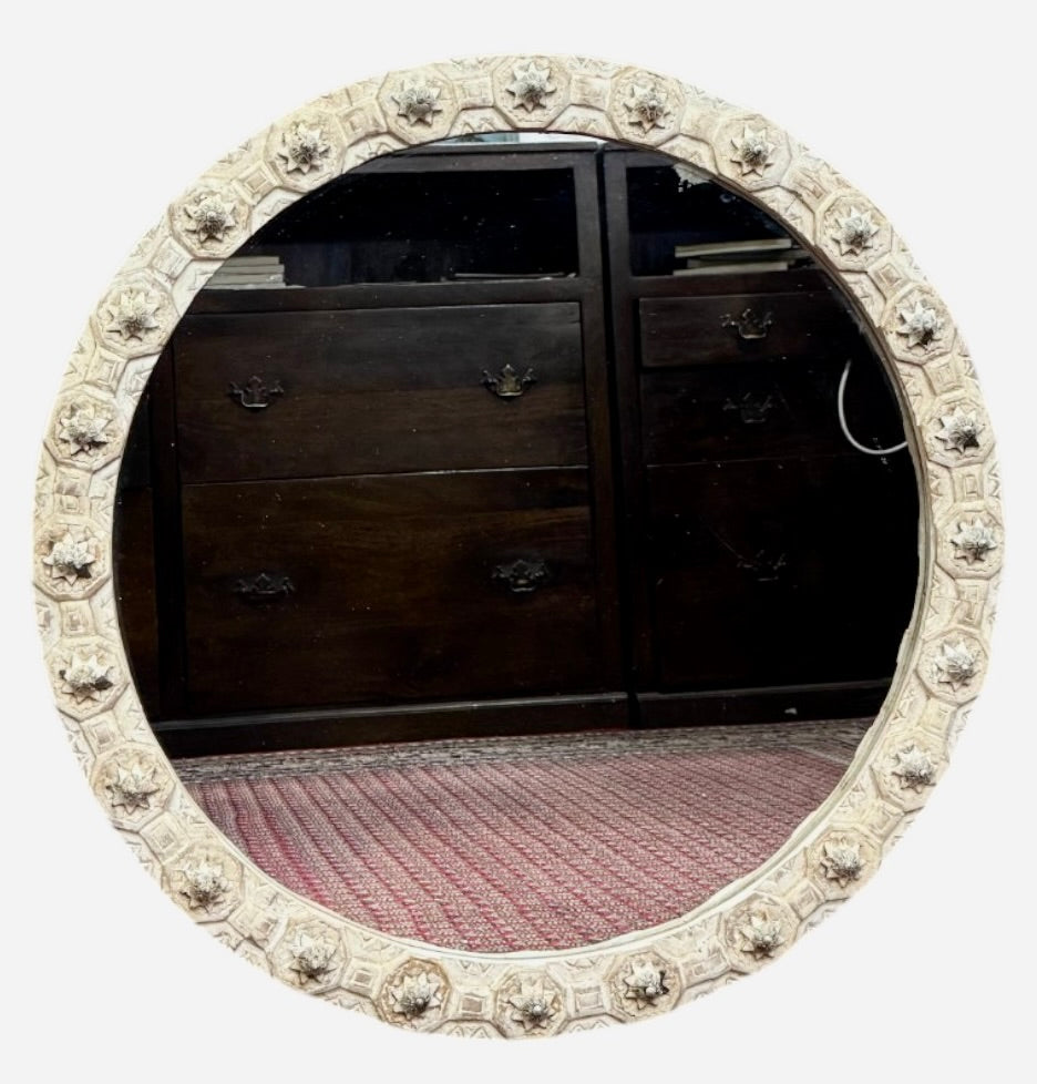 Carved Round Mirror