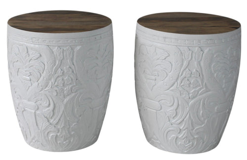 Carved side table / stool