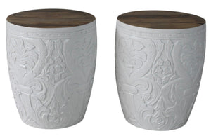Carved side table / stool
