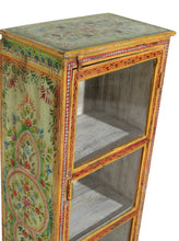 Hand painted narrow cabinet / display unit