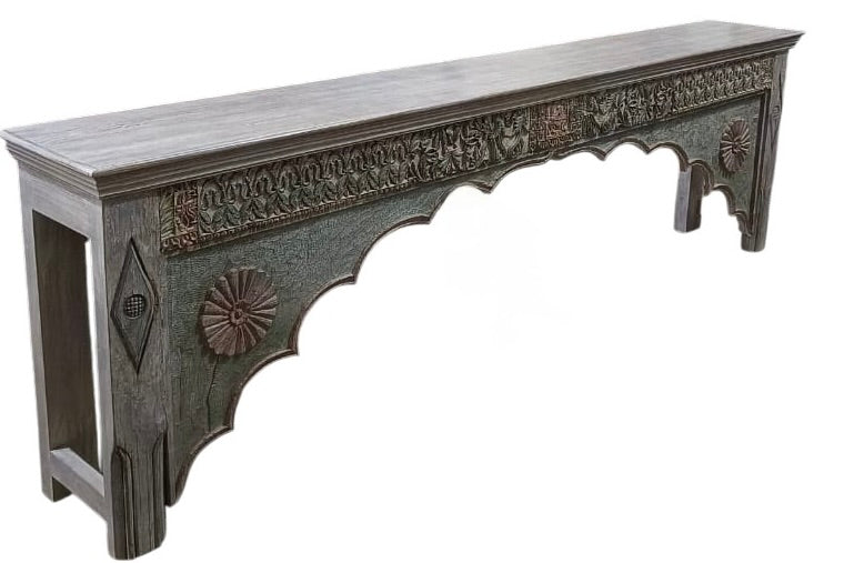 Extra large teak console