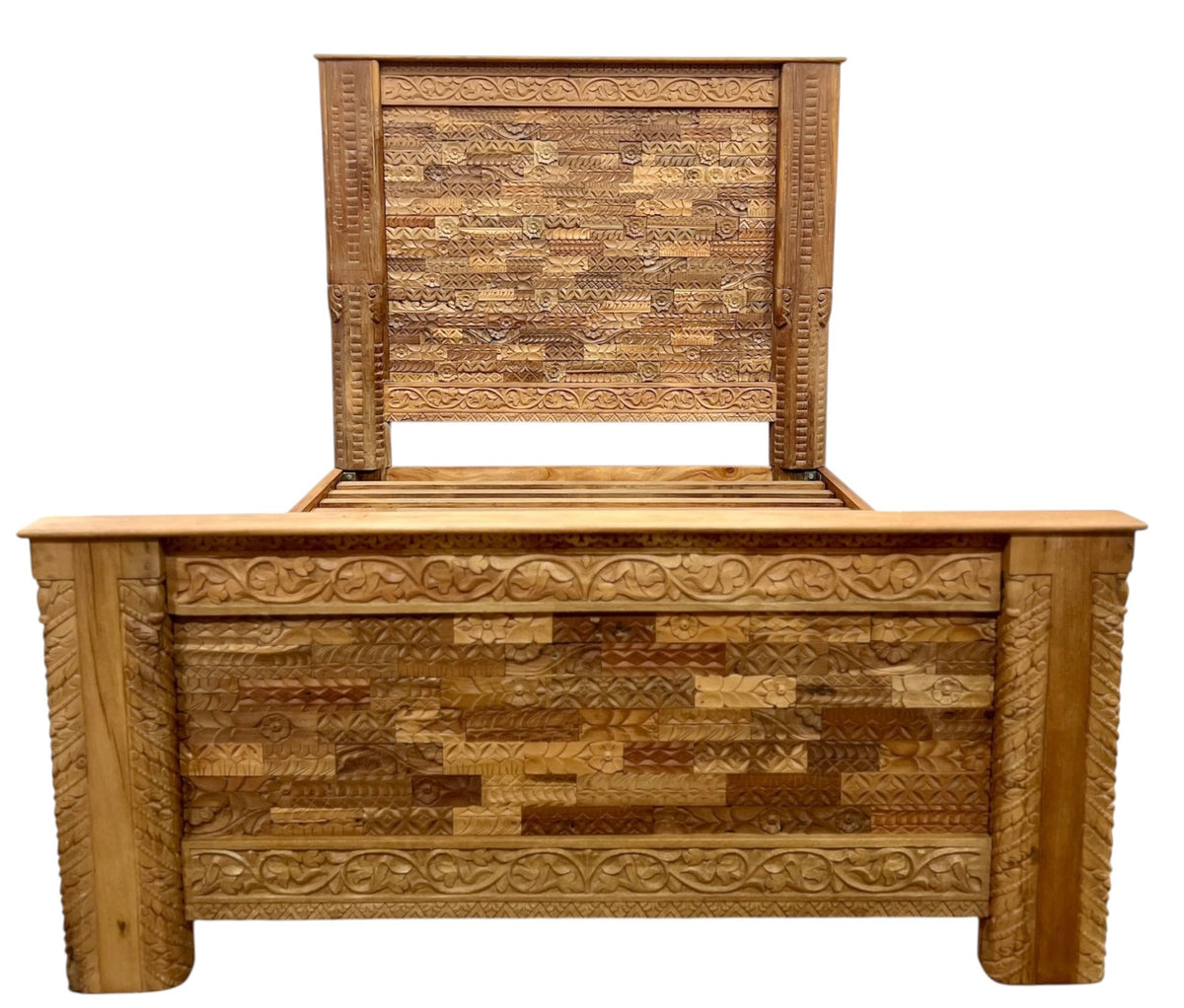 Rustic teak bed