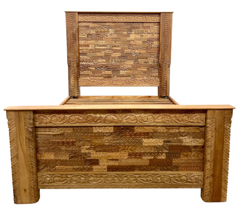 Rustic teak bed