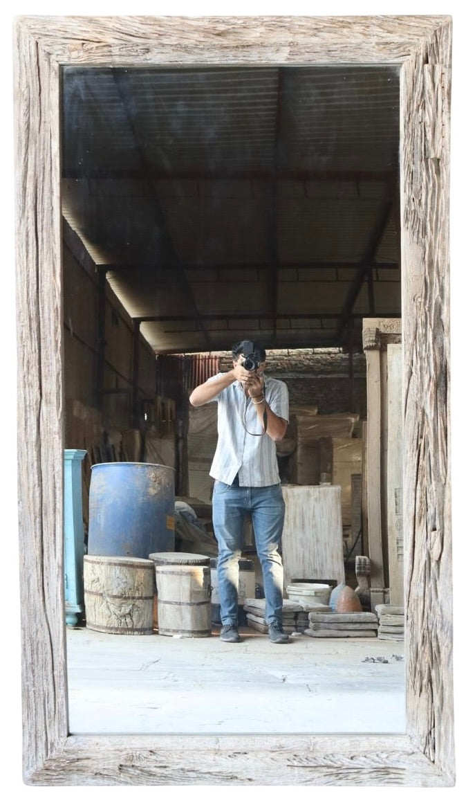 Extra large teak root mirror