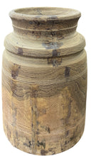 Vintage grain timber pot / vase